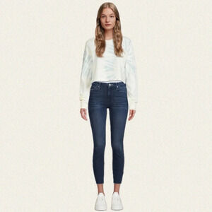 MOTHER High-Waisted Looker Ankle Fray